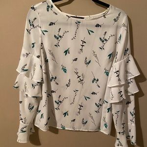 BANANA REPUBLIC White Floral Print blouse